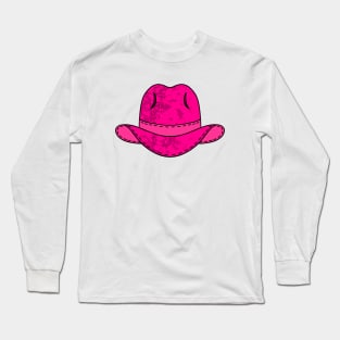 Pink Cowgirl Hat, Cowgirl Western Long Sleeve T-Shirt